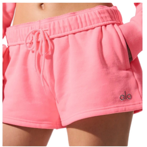 NWT AUTHENTIC ALO YOGA Neon Bubblegum Pink ACCOLADE SHORTS SAME DAY SHIPPING!